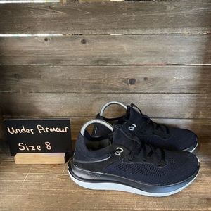 Womens Under Armour Flow Synchronicity Black Running Shoes Sneakers Size 8 M GUC